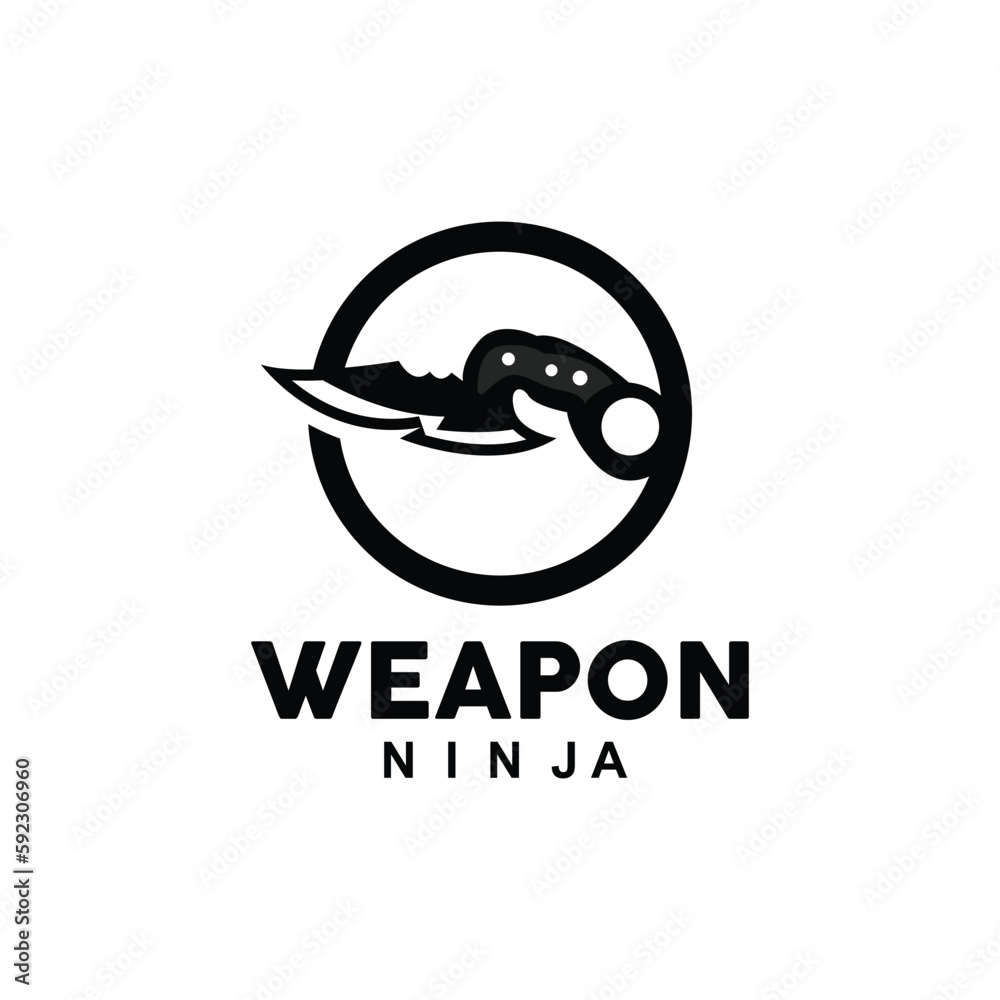 Obraz premium Weapon Logo, Traditional Weapon Karambit Vector, Ninja Fighting Tool Simple Design, Symbol Icon, Illustration