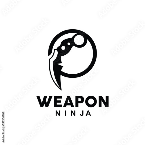 Weapon Logo, Traditional Weapon Karambit Vector, Ninja Fighting Tool Simple Design, Symbol Icon, Illustration
