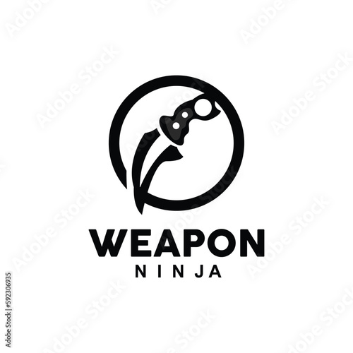 Weapon Logo, Traditional Weapon Karambit Vector, Ninja Fighting Tool Simple Design, Symbol Icon, Illustration