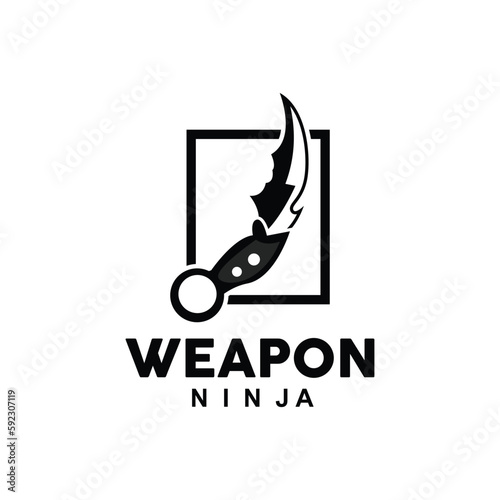 Weapon Logo, Traditional Weapon Karambit Vector, Ninja Fighting Tool Simple Design, Symbol Icon, Illustration