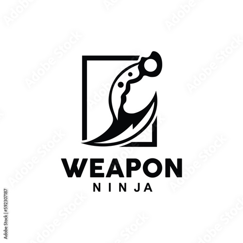 Weapon Logo, Traditional Weapon Karambit Vector, Ninja Fighting Tool Simple Design, Symbol Icon, Illustration