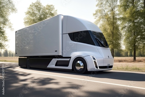Paving the Way for Autonomous Freight Transport: Driverless Trucks on the Road: Generative AI © AIGen