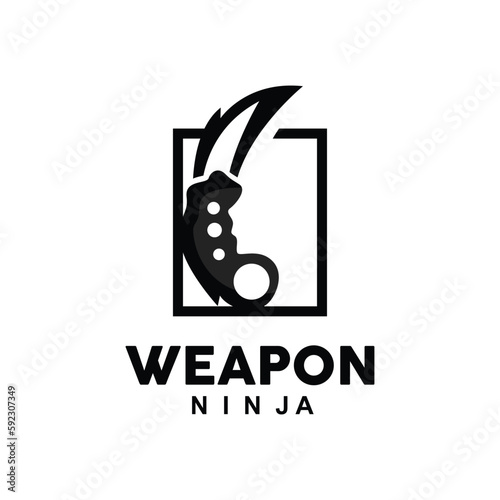 Weapon Logo, Traditional Weapon Karambit Vector, Ninja Fighting Tool Simple Design, Symbol Icon, Illustration