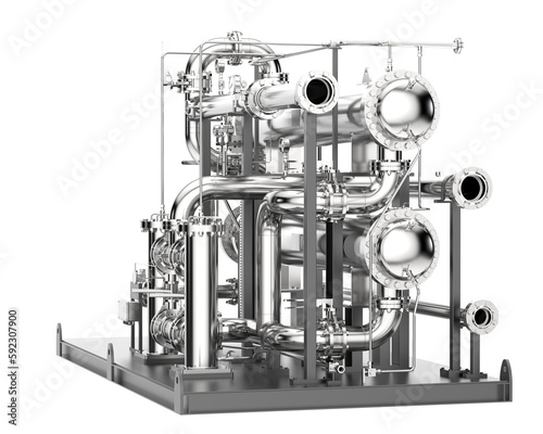 Pipe assembly isolated on transparent background. 3d rendering - illustration
