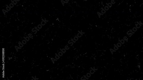 Abstract Scratched Paper Texture Background Loop, 4k animation of  Scratchy Grunge Texture background with dust motion sequence of textures with grey floating cinema dust with flickering