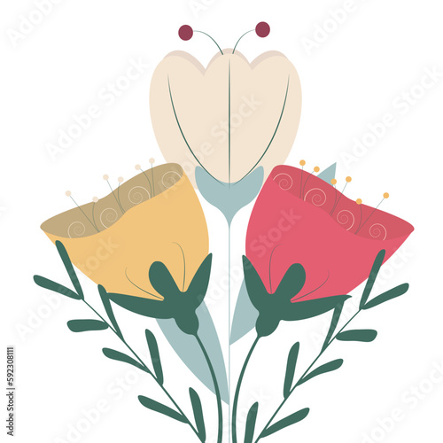 Flowers. Floral arrangement of spring flowers.