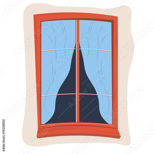 Window in cartoon style on an isolated white background.