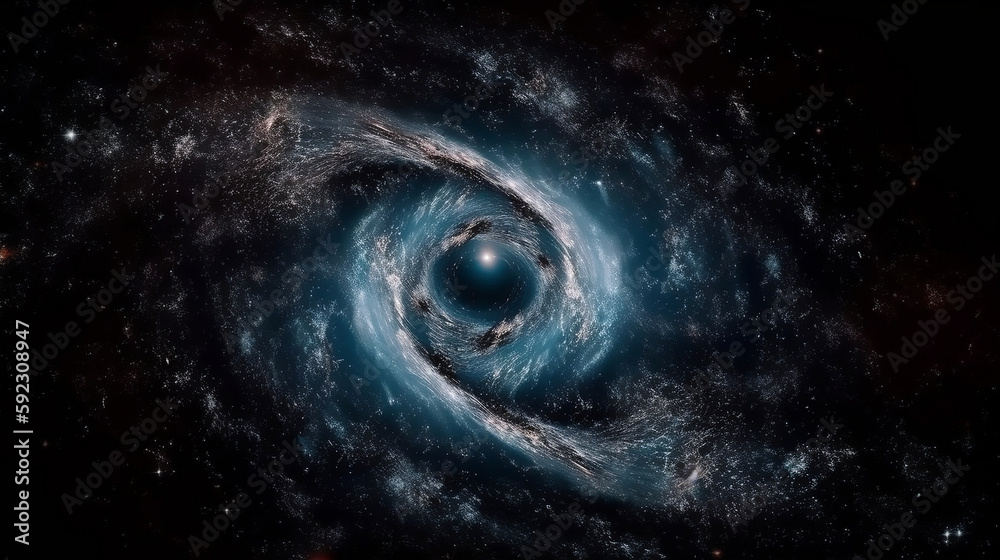 Black hole, vortex, nebula stargazing. Generative AI.