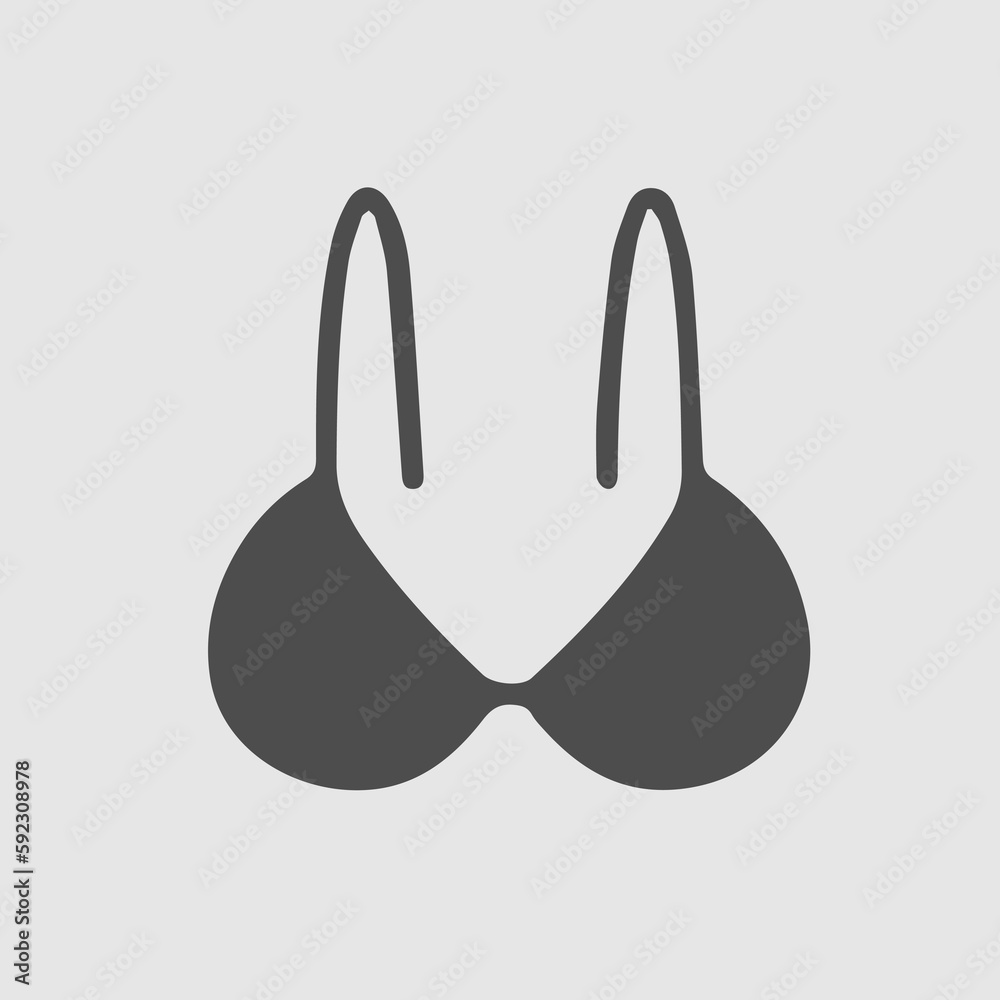 Bra vector icon. Swimsuit simple isolated pictogram. Bra vector icon. Swimsuit simple isolated pictogram.