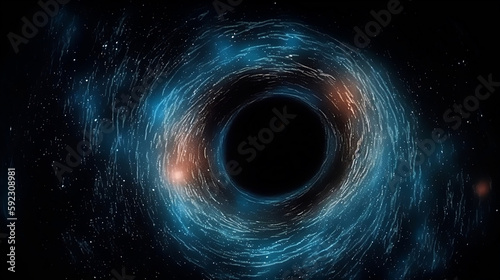 Black hole, vortex, nebula stargazing. Generative AI.
