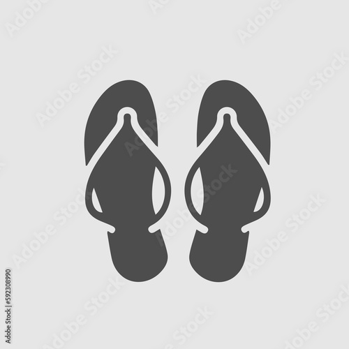 flip flops vector icon. Summer symbol. Sandals simple isolatedpictogram.
