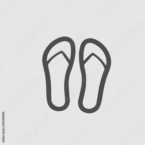 flip flops vector icon. Summer symbol. Sandals simple isolatedpictogram.