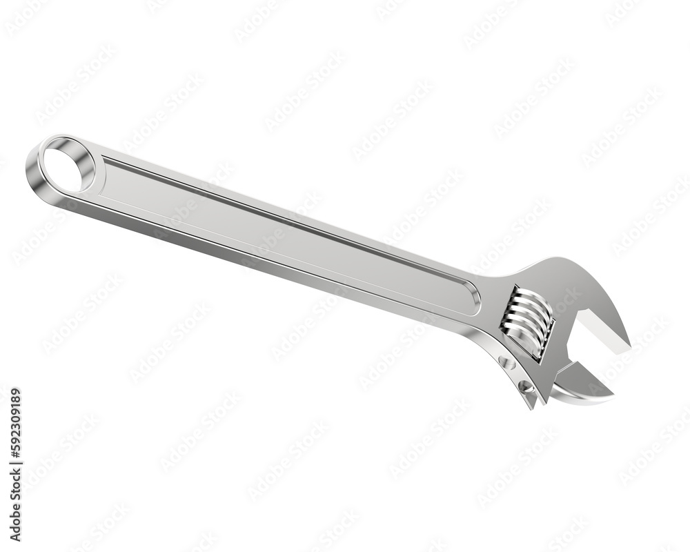 Wrench isolated on transparent background. 3d rendering - illustration Wrench isolated on transparent background. 3d rendering - illustration