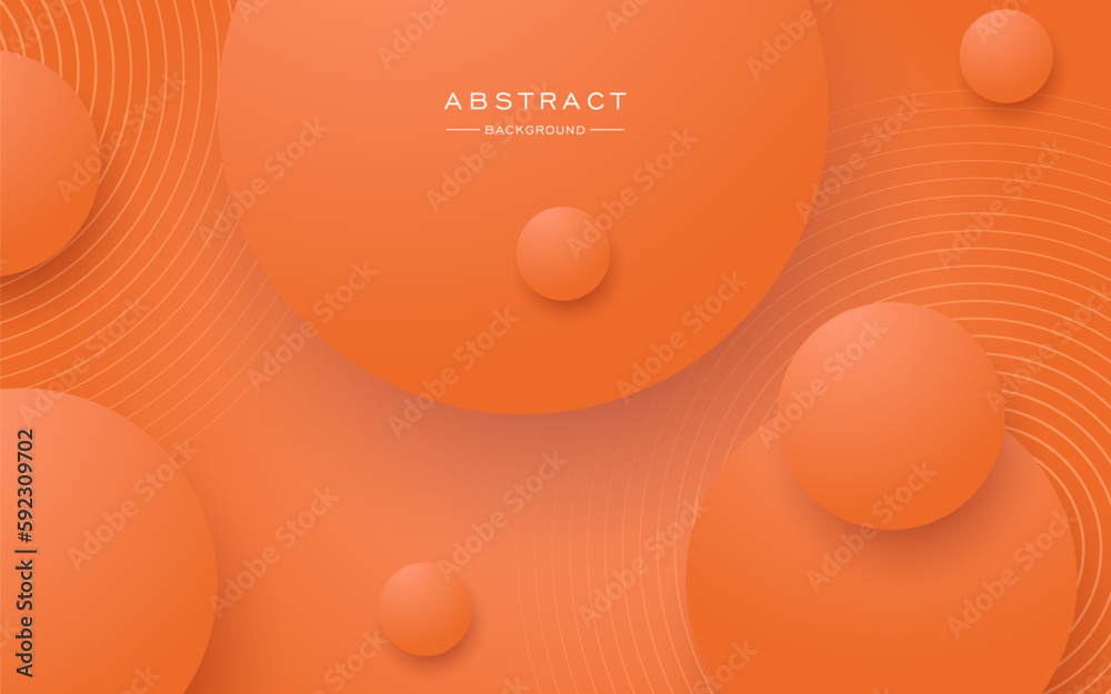 modern orange circle ball 3d style papercut background. eps10 vector
