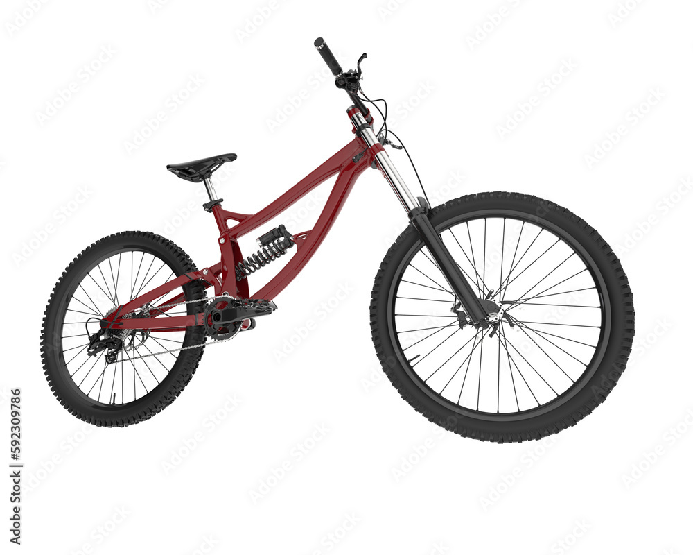 Mountain bike isolated on transparent background. 3d rendering - illustration