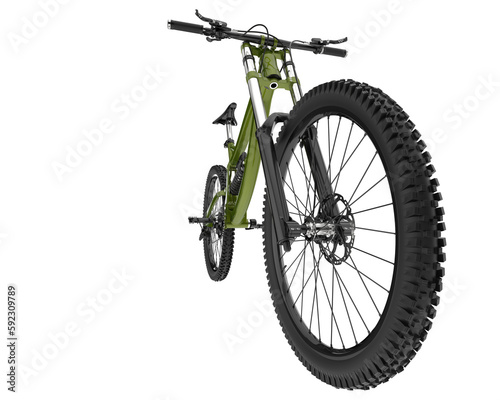 Mountain bike isolated on transparent background. 3d rendering - illustration