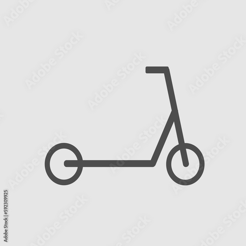 Kick scooter vector icon. Simple isolated pictogram.