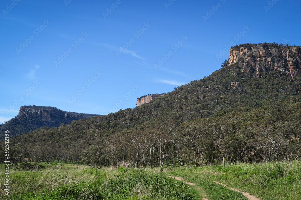 Blue Mountains overlooking Wolgan Valley, New South Wales, Australia Blue Mountains overlooking Wolgan Valley, New South Wales, Australia