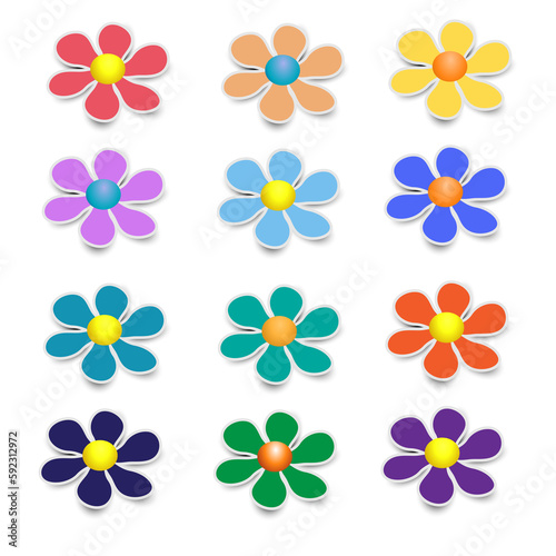 Set of floral design elements