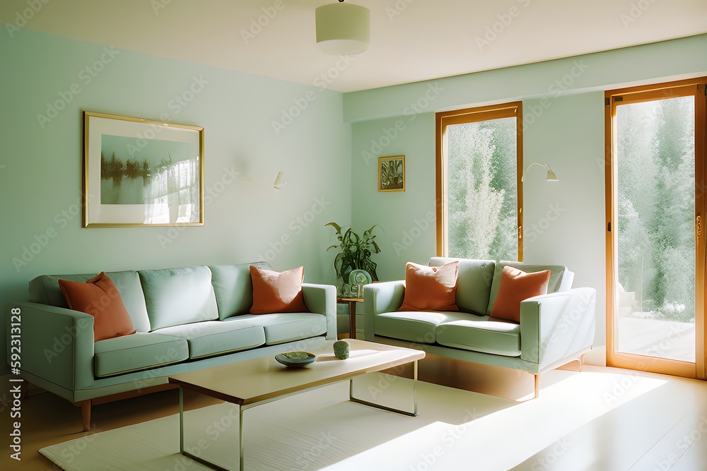 Fototapeta premium modern living room. Generative AI.