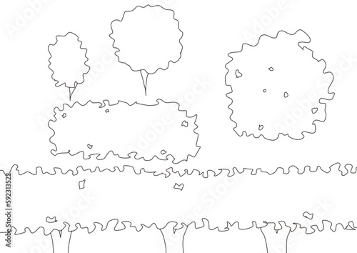 建築図面用の植栽イラスト