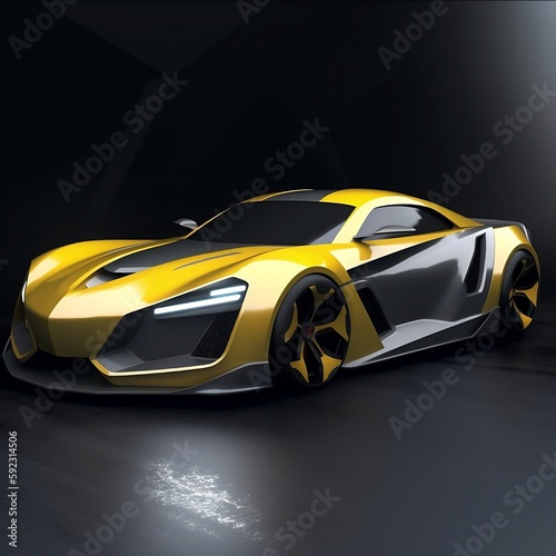 racing car on black