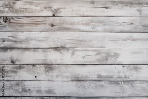 Weathered White Wood Texture - Vintage, Rustic Distressed Wooden Background for a Farmhouse Desk or Wallpaper. Generative AI