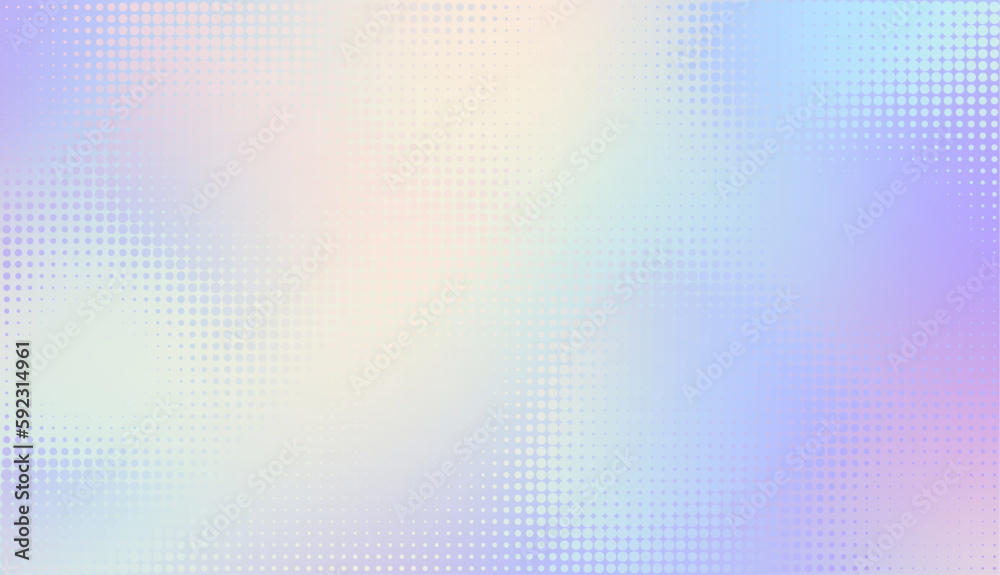 Abstract defocused horizontal background with pop art halftone dots. Vector image.