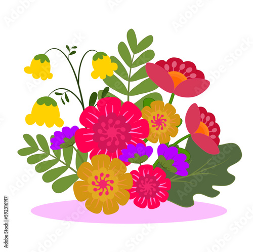 Spring flowers for decoration. PNG colorful flower.