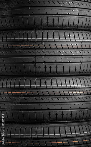 Car tire as an abstract background closeup.