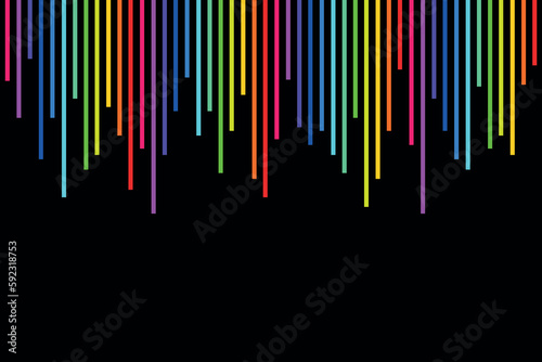 color abstraction  rainbow stripes  LGBT colors on a black background  colored pencils and paints