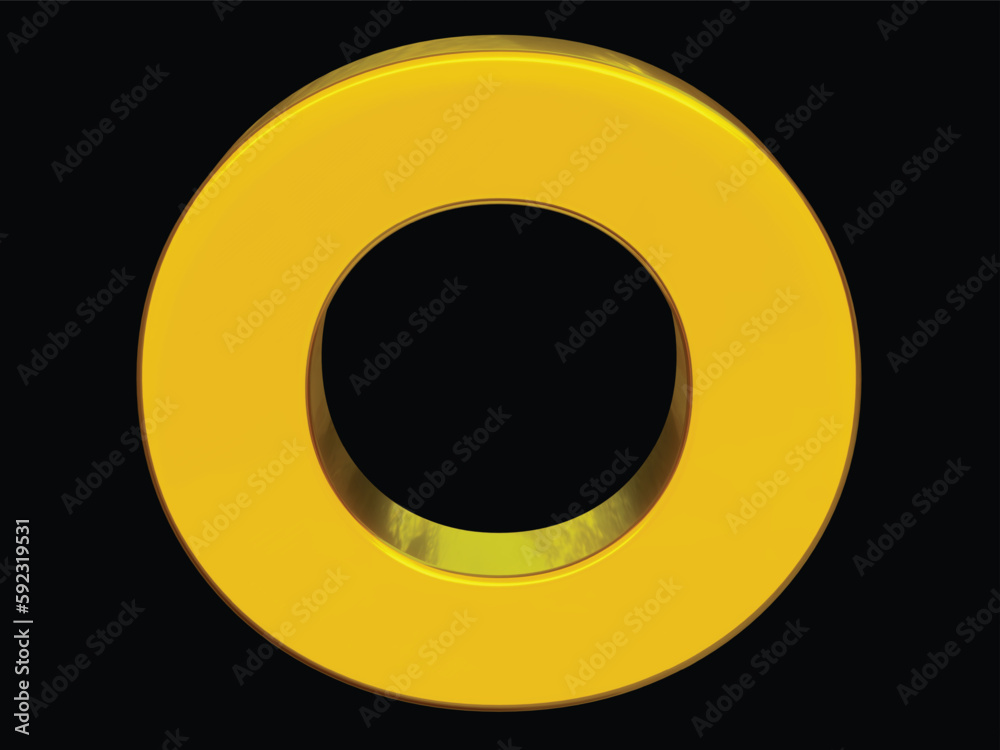 Latter O. in large yellow black background, transparent background Latter O. in large yellow black background, transparent background