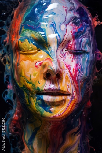 "Fluid Emotion" is an abstract image capturing the intricacies of human emotion. The colorful fluid obscures identity and creates a sense of fluidity. 