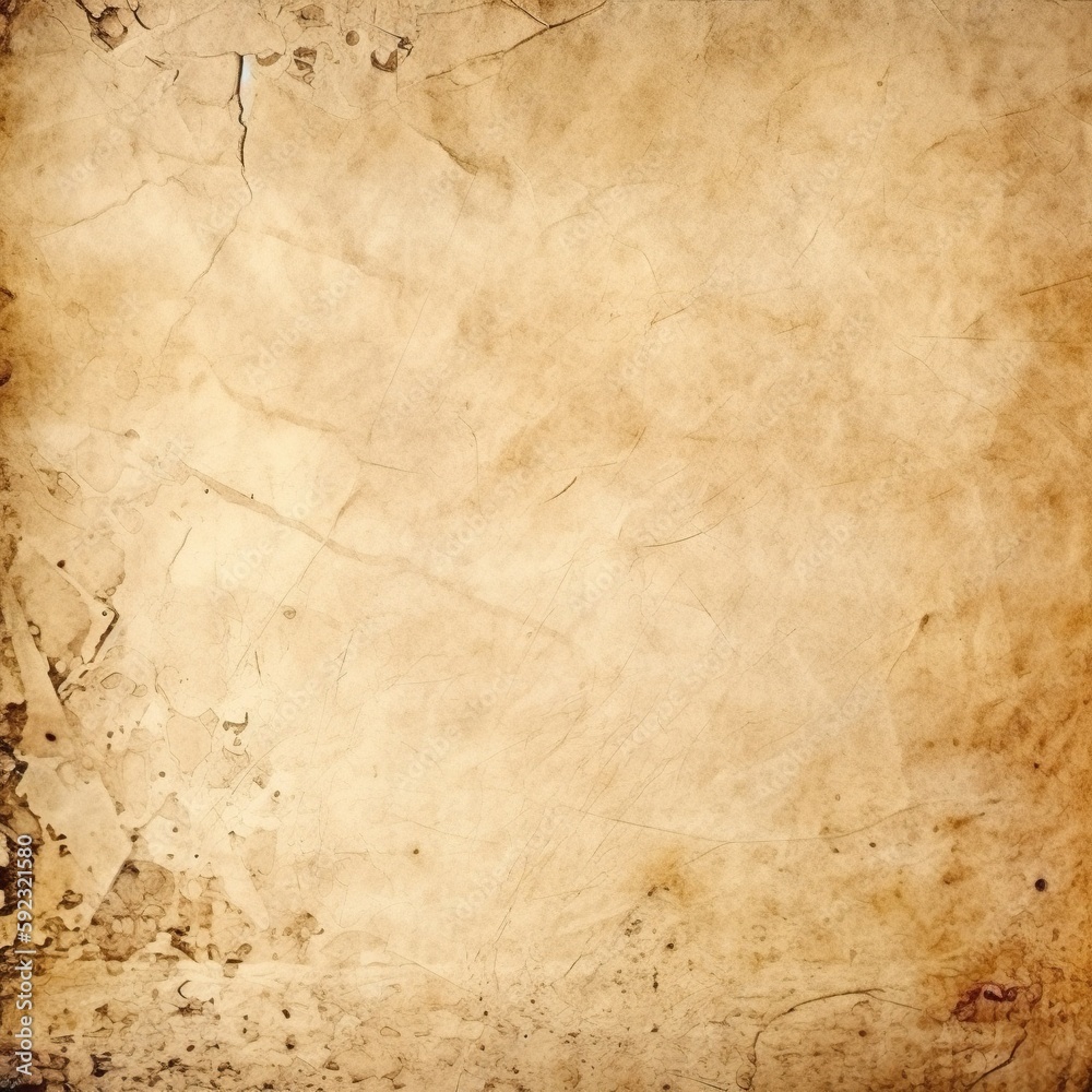 Brown, orange colored aged abstract paper background, AI generative grunge texture