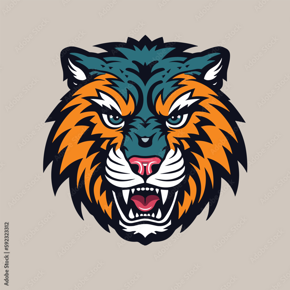 Fototapeta premium angry lion head vector mascot