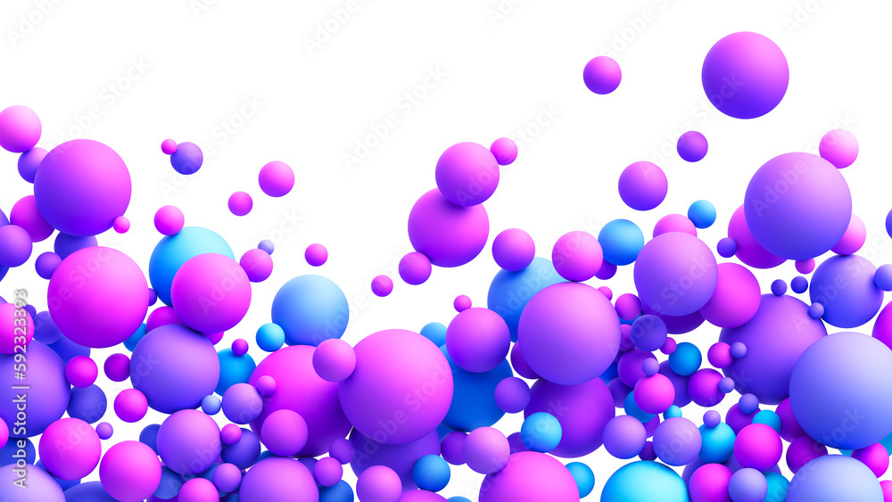 Abstract background with dreamy blue pink purple vibrant neon gradient random flying spheres isolated on transparent background. Colorful neon matte soft balls in different sizes. PNG file Abstract background with dreamy blue pink purple vibrant neon gradient random flying spheres isolated on transparent background. Colorful neon matte soft balls in different sizes. PNG file