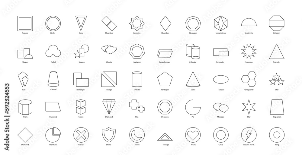 Shapes Thin Line Icons Circle Ellipse Cylinder Iconset in Outline Style 50 Vector Icons in Black Shapes Thin Line Icons Circle Ellipse Cylinder Iconset in Outline Style 50 Vector Icons in Black