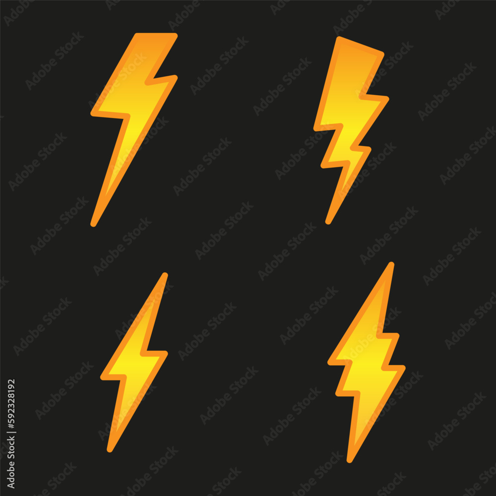 Lightning icon set. Vector Lightning icon set. Vector