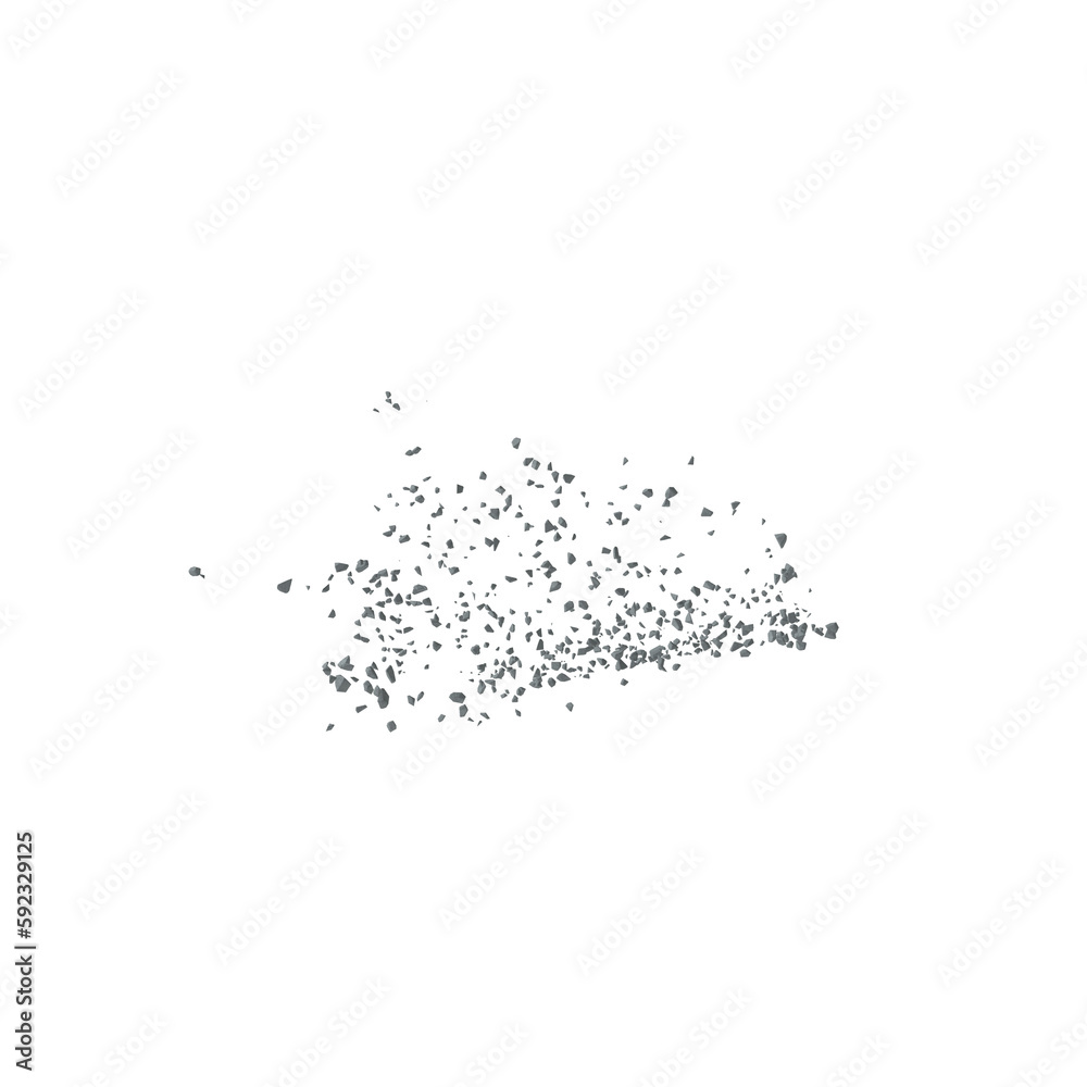 Fototapeta premium Concrete rock debris isolated transparent background 3d rendering