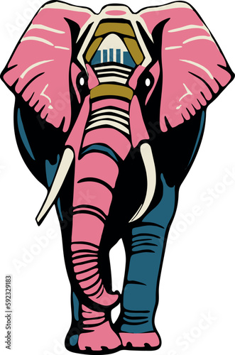 Abstract Elephant from multicolored paints. Splash of watercolor, colored drawing, realistic.  illustration 