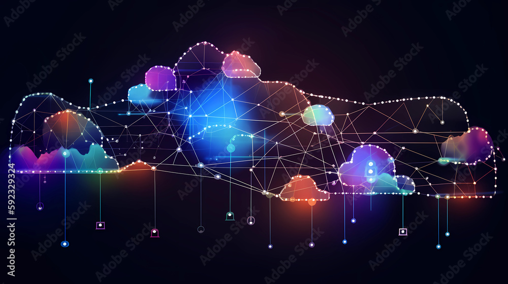 Cloud computing technology concept. Generative AI