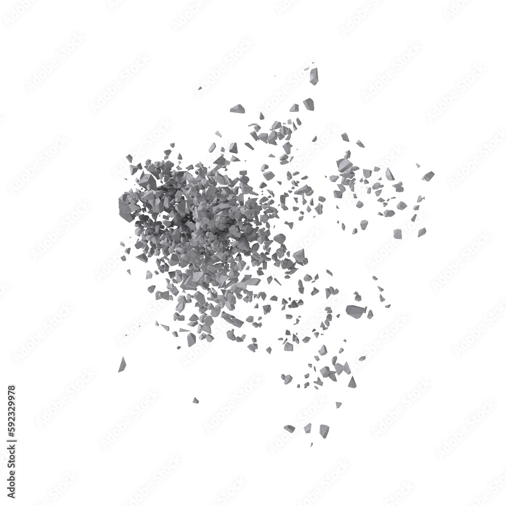 Concrete rock debris isolated transparent background 3d rendering
Concrete rock debris isolated transparent background 3d rendering