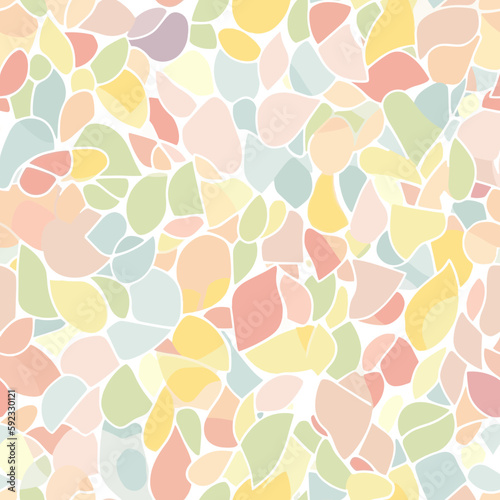 seamless pattern with flower petals in BOHO color scheme