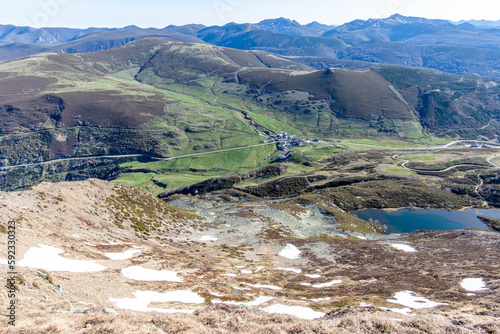 lagoon of glacial origin in the port of Leitariegos in Asturias, Spain photo