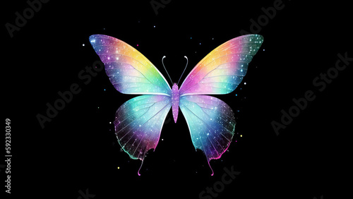 Rainbow Galaxy Butterfly Illustration