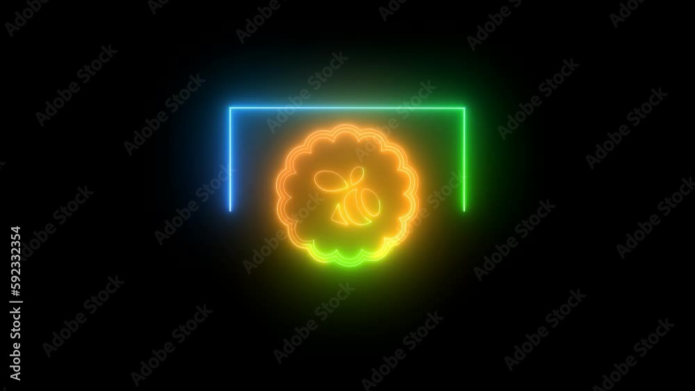 custom made wallpaper toronto digitalGlowing icon neon frame animation . Logo icon animated.