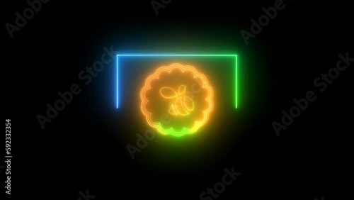 Wallpaper Mural Glowing icon neon frame animation . Logo icon animated. Torontodigital.ca