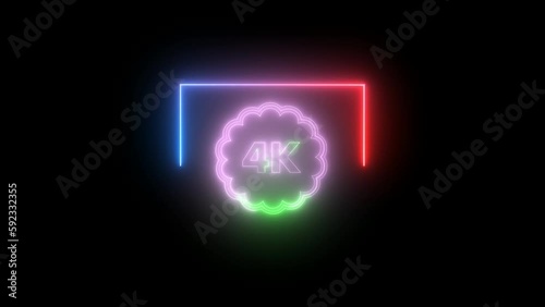 Wallpaper Mural Glowing 4k icon neon frame animation . Logo icon animated. Torontodigital.ca