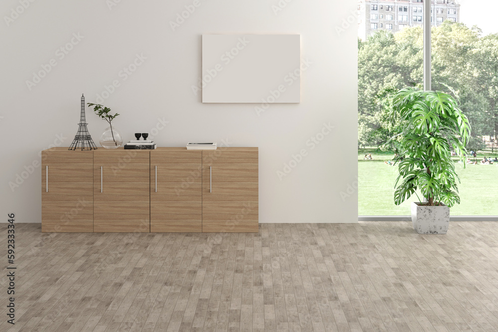 Fototapeta premium 3d render free space interior design . office interior