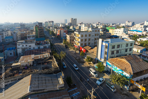 High angle view of 81st Street, Mandalay, Myanmar photo